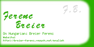 ferenc breier business card